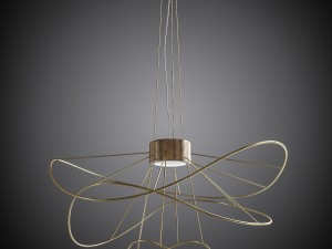 set of chandeliers axolight hoops Modèle 3D