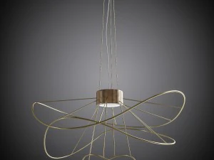 set of chandeliers axolight hoops 3D Model