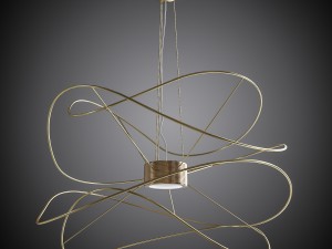 set of chandeliers axolight hoops Modèle 3D