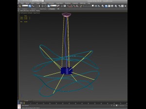 set of chandeliers axolight hoops Modèle 3D