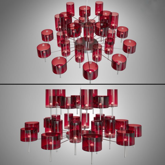 chandelier axolight spillray 2 Model 3D .c4d .max .obj .3ds .fbx .stl .blend 
