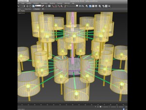 chandelier axolight spillray 2 Model 3D