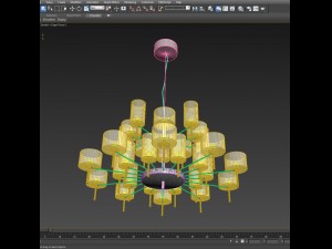 chandelier axolight spillray 2 Model 3D