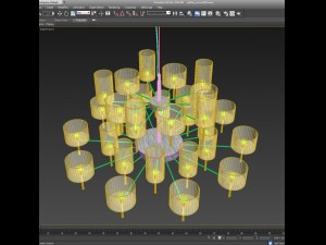 chandelier axolight spillray 2 Model 3D