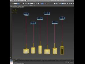 set of pendants axolight spillray 3D Model