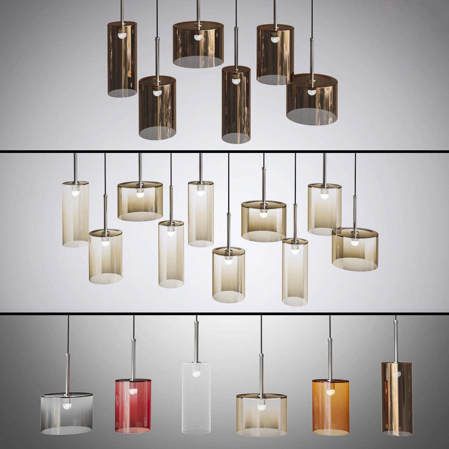 pendants axolight spillray 2 3D Model .c4d .max .obj .3ds .fbx .stl .blend