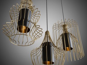 pendants cage doree roche bobois 3D Model