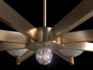 chandelier brass and glass globe 3D 模型