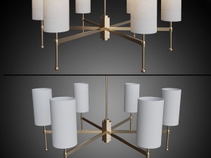 chandelier stem chandelier with silk Model 3D