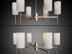 chandelier stem chandelier with silk Model 3D