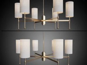 chandelier stem chandelier with silk 3D Model