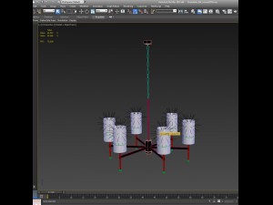 chandelier stem chandelier with silk Model 3D