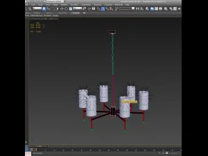chandelier stem chandelier with silk 3D Model