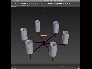 chandelier stem chandelier with silk Model 3D