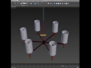 chandelier stem chandelier with silk 3D Model