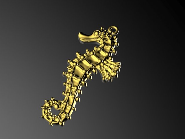 seahorse pendant 3D 打印模型 .c4d .max .obj .3ds .fbx .stl .blend 