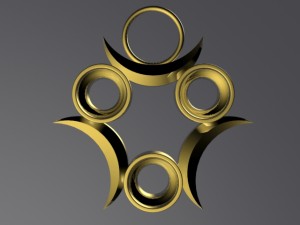 three moons pendant 3Dプリントモデル