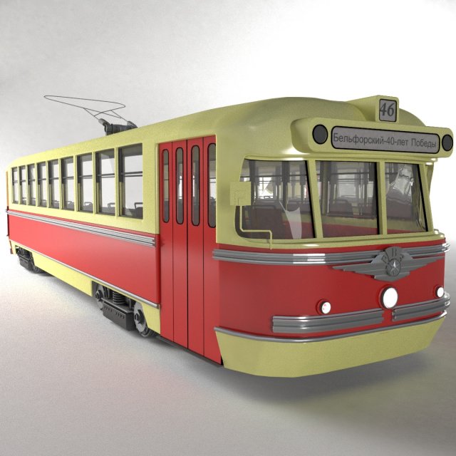 tram Model 3D .c4d .max .obj .3ds .fbx .stl .blend