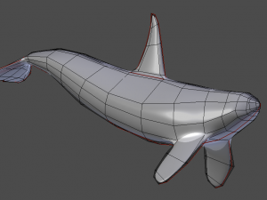 low poly orca 3D 模型