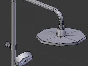 shower mixer and cabin Modelo 3D