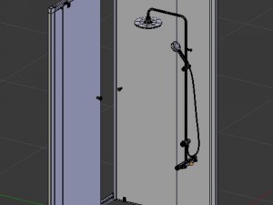 shower mixer and cabin Modelo 3D