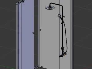 shower mixer and cabin 3D Model