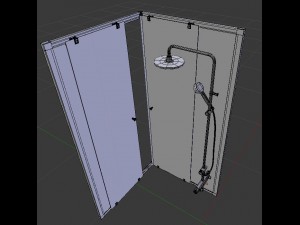 shower mixer and cabin Modelo 3D