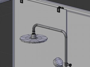 shower mixer and cabin Modelo 3D