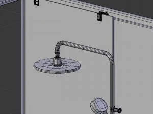 shower mixer and cabin 3D Model