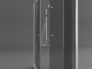 shower mixer and cabin Modelo 3D