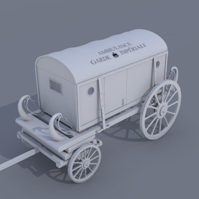 ambulance carriage Model 3D .c4d .max .obj .3ds .fbx .stl .blend 