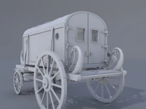 carruagem de ambul&acirc;ncia Modelo 3D