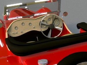 retro car jaguar ss 100 3D मॉडल