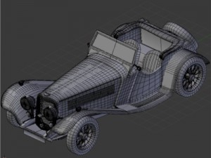 retro car jaguar ss 100 3D मॉडल
