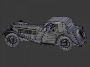 retro car jaguar ss 100 3D मॉडल