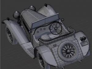 retro car jaguar ss 100 3D मॉडल