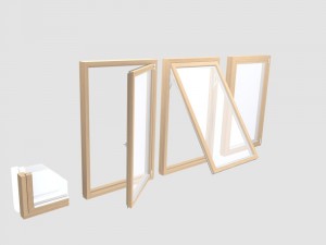 wood frame windows 3D Model