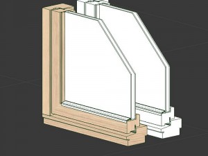 wood frame windows 3D मॉडल