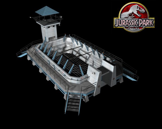 jurassic park - velociraptor pen 3D Model .c4d .max .obj .3ds .fbx .stl .blend