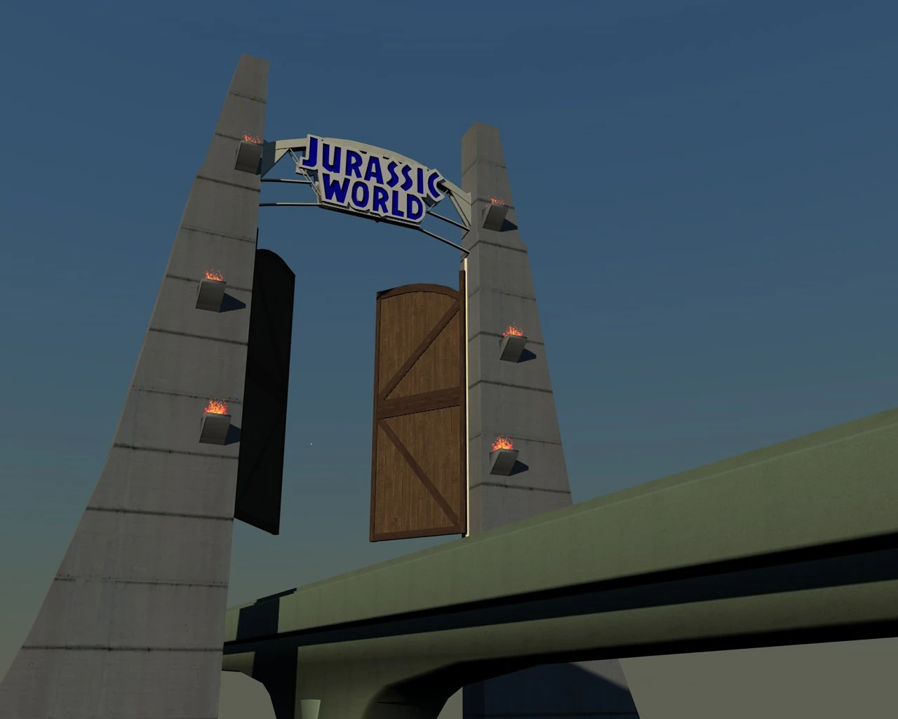 jurassic world - gate 3D Model .c4d .max .obj .3ds .fbx .stl .blend 