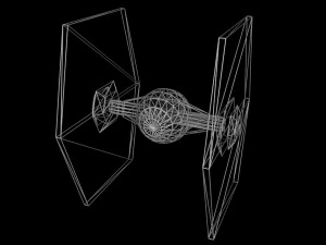 myśliwiec tie lowpoly Model 3D