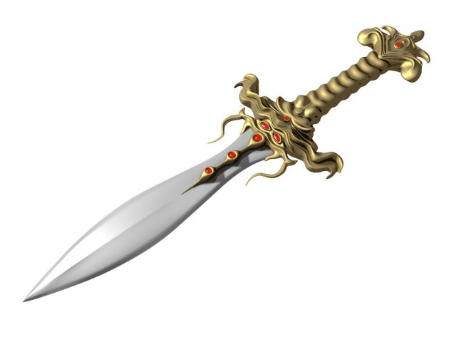 dagger 3D Model .c4d .max .obj .3ds .fbx .stl .blend 
