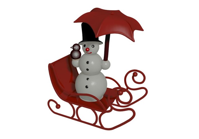 snowman 3D Model .c4d .max .obj .3ds .fbx .stl .blend 