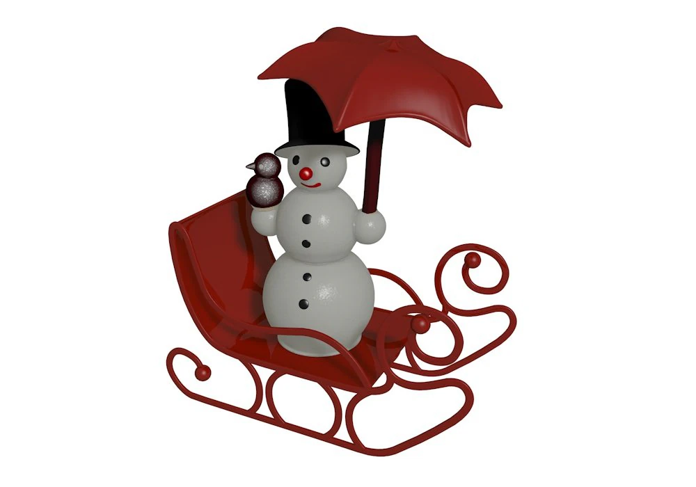 snowman 3D Model .c4d .max .obj .3ds .fbx .stl .blend