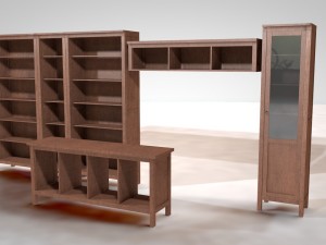 cabinet console table shelf with 4 options mat 3D मॉडल