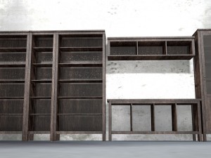 cabinet console table shelf with 4 options mat 3D मॉडल