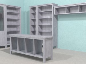 cabinet console table shelf with 4 options mat 3D मॉडल