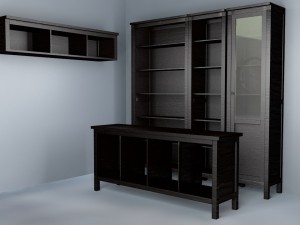 cabinet console table shelf with 4 options mat 3D मॉडल