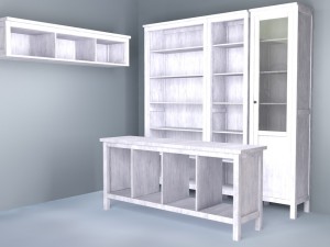 cabinet console table shelf with 4 options mat 3D मॉडल