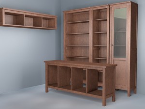 cabinet console table shelf with 4 options mat 3D मॉडल